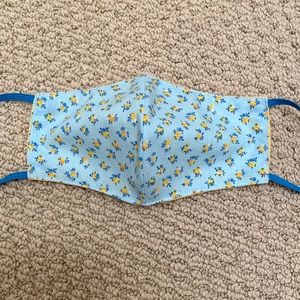 🆕 Handmade Shabby chic blue floral 2 layer face mask